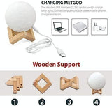 3D Moon Night Light 15cm | 7 Colors Touch Sensor & Wooden Stand