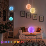 3D Moon Night Light 15cm | 7 Colors Touch Sensor & Wooden Stand