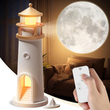Lighthouse Moon & Galaxy Projection Lamp | USB Rechargeable & Remote Control