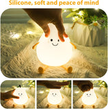 7-Color Soft Pear Silicone Night Lamp | USB Rechargeable Touch Sensor Light for Kids & Bedroom