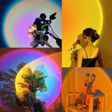 16-Color Sunset Projection Lamp | 360° Rotating, Remote Control & HD Crystal Lens