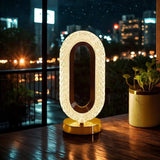Oval Crystal Touch Lamp | USB Rechargeable Gold Table &amp; Bedside Light