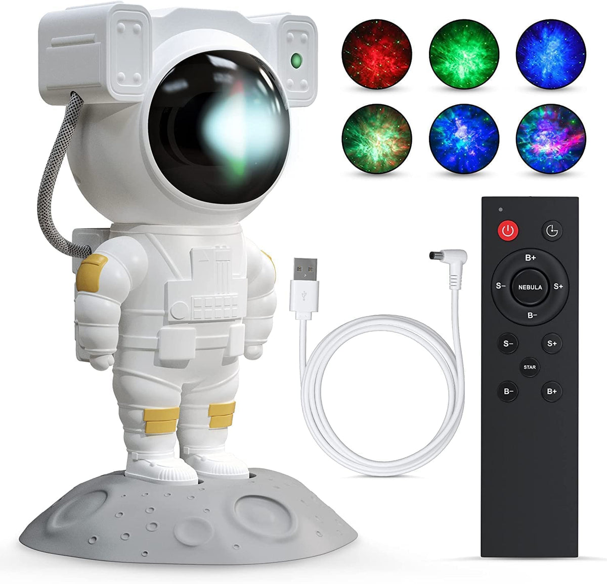 Astronaut Galaxy Projector | 360° Rotating Star &amp; Nebula Night Light