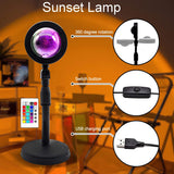 16-Color Sunset Projection Lamp | 360° Rotating, Remote Control &amp; HD Crystal Lens